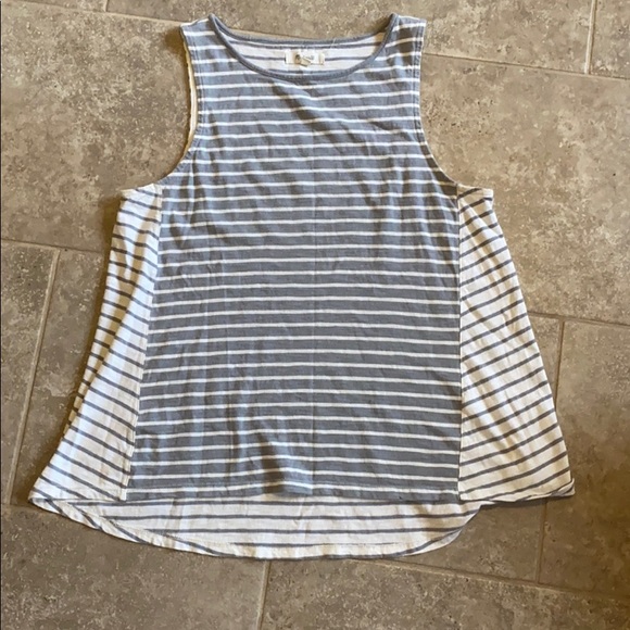 Madewell Tops - MADEWELL forward seam grey and white striped tank